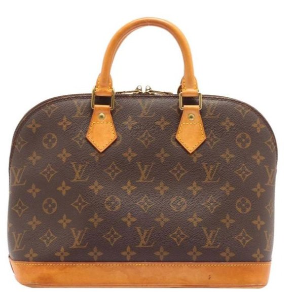 Louis Vuitton Alma W Pm W Lock Brown Monogram Canvas Tote